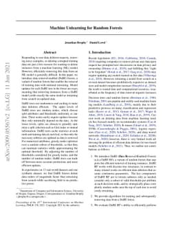 Machine Unlearning for Random Forests