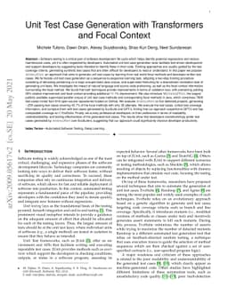 Unit Test Case Generation with Transformers and Focal Context