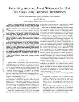 Generating Accurate Assert Statements for Unit Test Cases using
  Pretrained Transformers