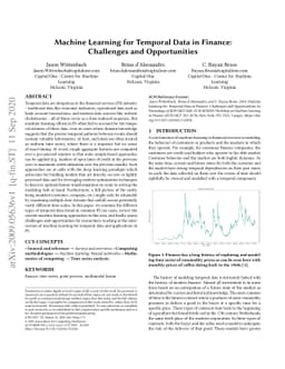 Machine Learning for Temporal Data in Finance: Challenges and
  Opportunities