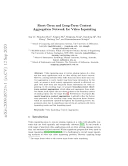 Short-Term and Long-Term Context Aggregation Network for Video
  Inpainting