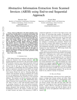 Abstractive Information Extraction from Scanned Invoices (AIESI) using
  End-to-end Sequential Approach