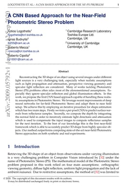 A CNN Based Approach for the Near-Field Photometric Stereo Problem