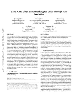 BARS-CTR: Open Benchmarking for Click-Through Rate Prediction