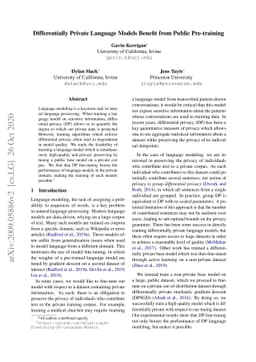 Differentially Private Language Models Benefit from Public Pre-training