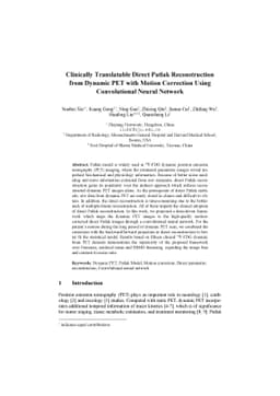 Clinically Translatable Direct Patlak Reconstruction from Dynamic PET
  with Motion Correction Using Convolutional Neural Network