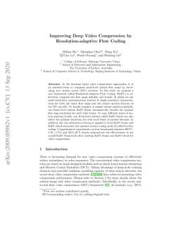 Improving Deep Video Compression by Resolution-adaptive Flow Coding