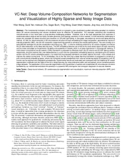 VC-Net: Deep Volume-Composition Networks for Segmentation and
  Visualization of Highly Sparse and Noisy Image Data