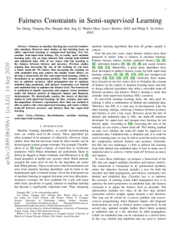 Fairness Constraints in Semi-supervised Learning