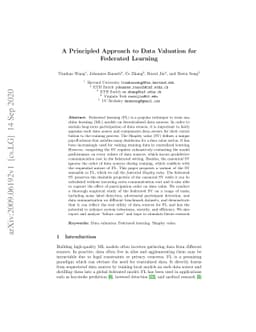 A Principled Approach to Data Valuation for Federated Learning