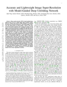 Accurate and Lightweight Image Super-Resolution with Model-Guided Deep
  Unfolding Network