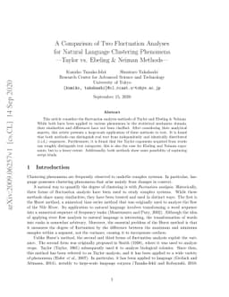 A Comparison of Two Fluctuation Analyses for Natural Language Clustering
  Phenomena: Taylor and Ebeling & Neiman Methods