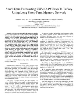Short-Term Forecasting COVID-19 Cases In Turkey Using Long Short-Term
  Memory Network