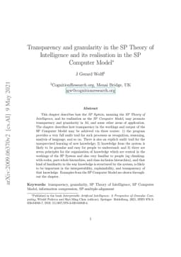 Transparency and granularity in the SP Theory of Intelligence and its
  realisation in the SP Computer Model