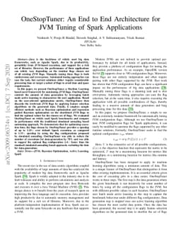 OneStopTuner: An End to End Architecture for JVM Tuning of Spark
  Applications