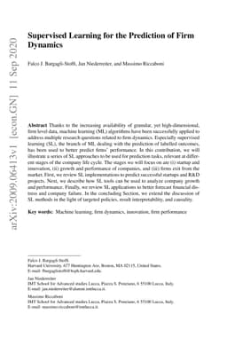 Supervised learning for the prediction of firm dynamics