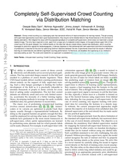 Completely Self-Supervised Crowd Counting via Distribution Matching