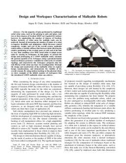 Design and Workspace Characterisation of Malleable Robots