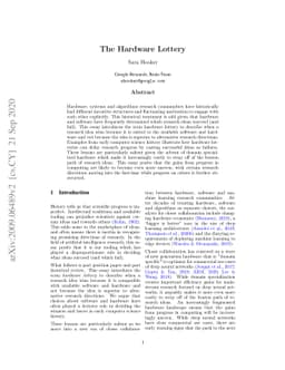 The Hardware Lottery