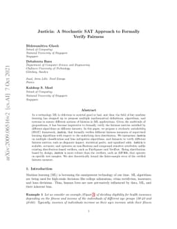 Justicia: A Stochastic SAT Approach to Formally Verify Fairness