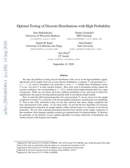 Optimal Testing of Discrete Distributions with High Probability