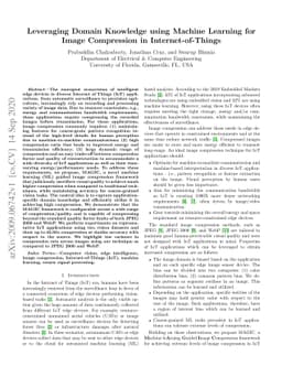 Leveraging Domain Knowledge using Machine Learning for Image Compression
  in Internet-of-Things