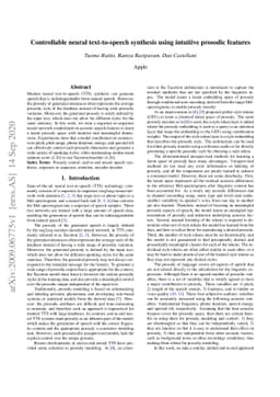 Controllable neural text-to-speech synthesis using intuitive prosodic
  features