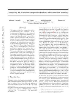 Competing AI: How does competition feedback affect machine learning?