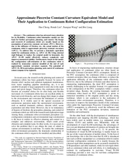 Approximate Piecewise Constant Curvature Equivalent Model and Their
  Application to Continuum Robot Configuration Estimation