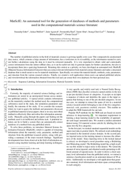 MatScIE: An automated tool for the generation of databases of methods
  and parameters used in the computational materials science literature