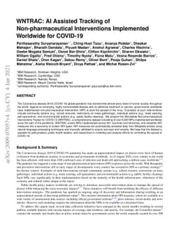 WNTRAC: AI Assisted Tracking of Non-pharmaceutical Interventions
  Implemented Worldwide for COVID-19