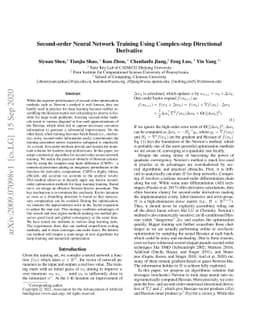 Second-order Neural Network Training Using Complex-step Directional
  Derivative