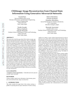 CSI2Image: Image Reconstruction from Channel State Information Using
  Generative Adversarial Networks