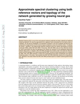 Approximate spectral clustering using both reference vectors and
  topology of the network generated by growing neural gas