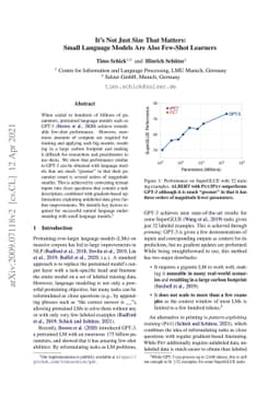 It's Not Just Size That Matters: Small Language Models Are Also Few-Shot
  Learners