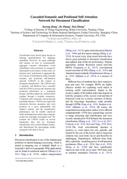 Cascaded Semantic and Positional Self-Attention Network for Document
  Classification
