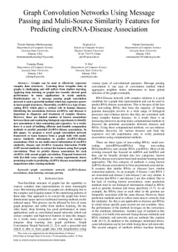 Graph Convolution Networks Using Message Passing and Multi-Source
  Similarity Features for Predicting circRNA-Disease Association