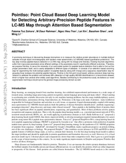 PointIso: Point Cloud Based Deep Learning Model for Detecting
  Arbitrary-Precision Peptide Features in LC-MS Map through Attention Based
  Segmentation
