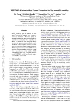 BERT-QE: Contextualized Query Expansion for Document Re-ranking