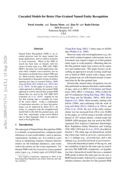 Cascaded Models for Better Fine-Grained Named Entity Recognition