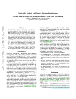 Generative models with kernel distance in data space