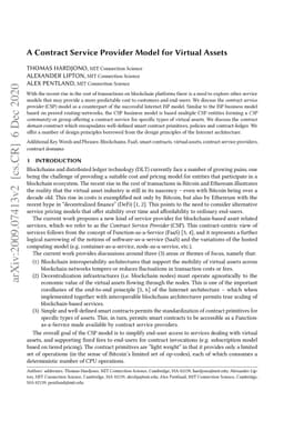 Towards a Contract Service Provider Model for Virtual Assets and VASPs