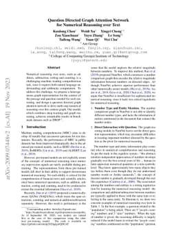 Question Directed Graph Attention Network for Numerical Reasoning over
  Text