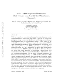 MSP: An FPGA-Specific Mixed-Scheme, Multi-Precision Deep Neural Network
  Quantization Framework