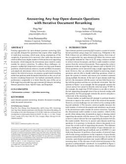 Answering Any-hop Open-domain Questions with Iterative Document
  Reranking