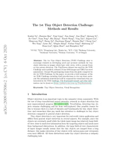 The 1st Tiny Object Detection Challenge:Methods and Results