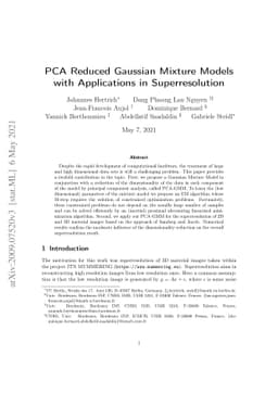 PCA Reduced Gaussian Mixture Models with Applications in Superresolution