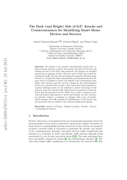 The Dark (and Bright) Side of IoT: Attacks and Countermeasures for
  Identifying Smart Home Devices and Services