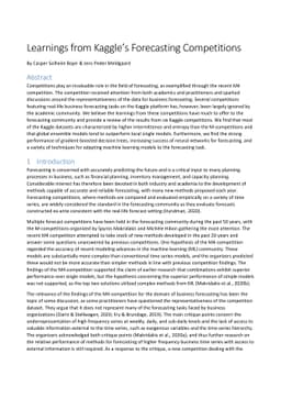 Kaggle forecasting competitions: An overlooked learning opportunity