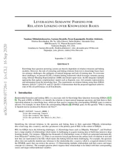 Leveraging Semantic Parsing for Relation Linking over Knowledge Bases